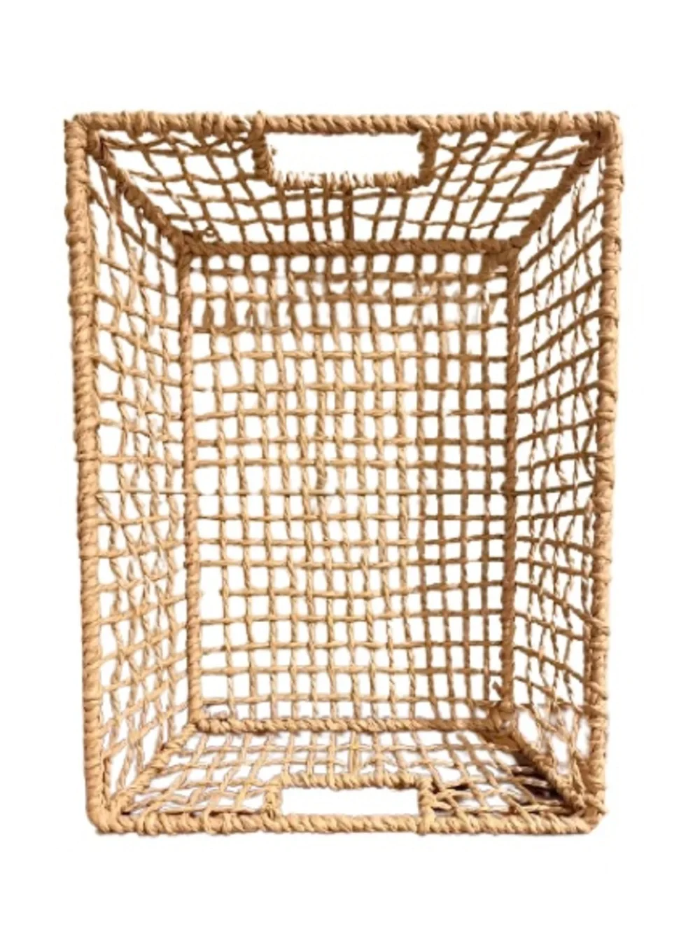NWOT- Natural Jute Open Weave Storage Basket - Tan